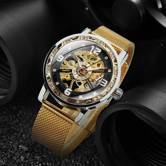 Montre mécanique squelette classique pour homme