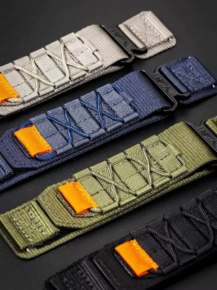 Bracelet de montre en nylon doux et respirant pour homme et femme, avec fermeture Velcro, compatible avec montres traditionnelles, pour diverses occasions et styles