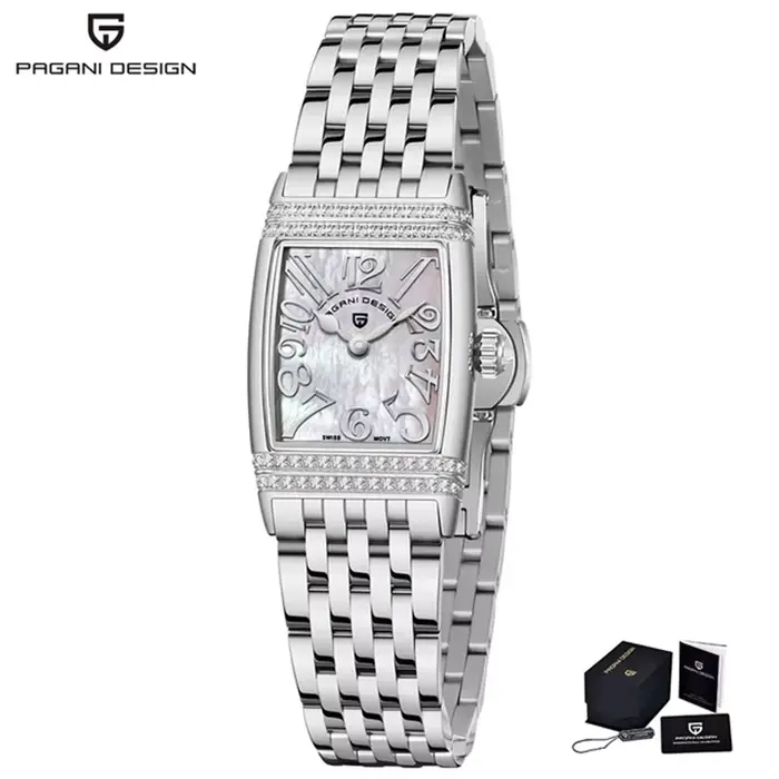 PAGANI UCO-Montre à Quartz de Luxe pour Femme, Horloge Étanche en Acier Inoxydable Saphir, Swiss Rmo