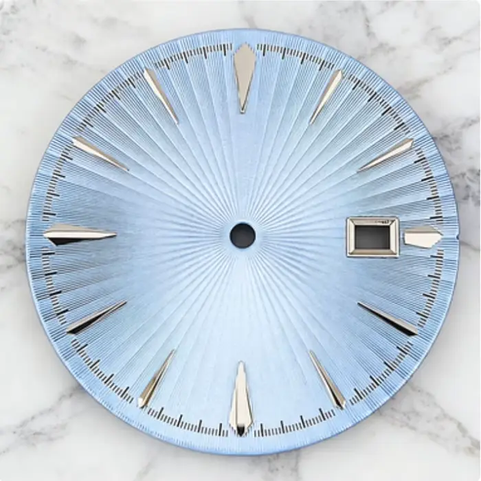 Presage – cadran de montre noir et bleu ciel, 35mm, calendrier simple, adapté au mouvement mécanique