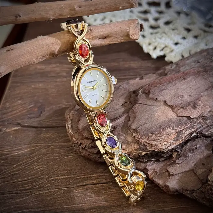 Montre à Quartz arc-en-ciel pour femmes