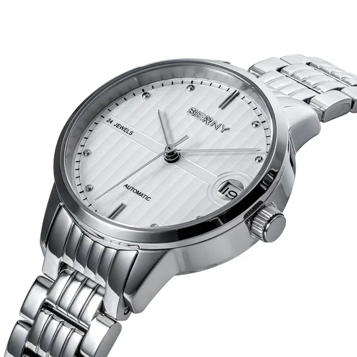 BERNY montre automatique pour femmes élégant marque de luxe auto-vent mécanique dames robe montre-bracelet saphir S/S mis5 9015 5ATM