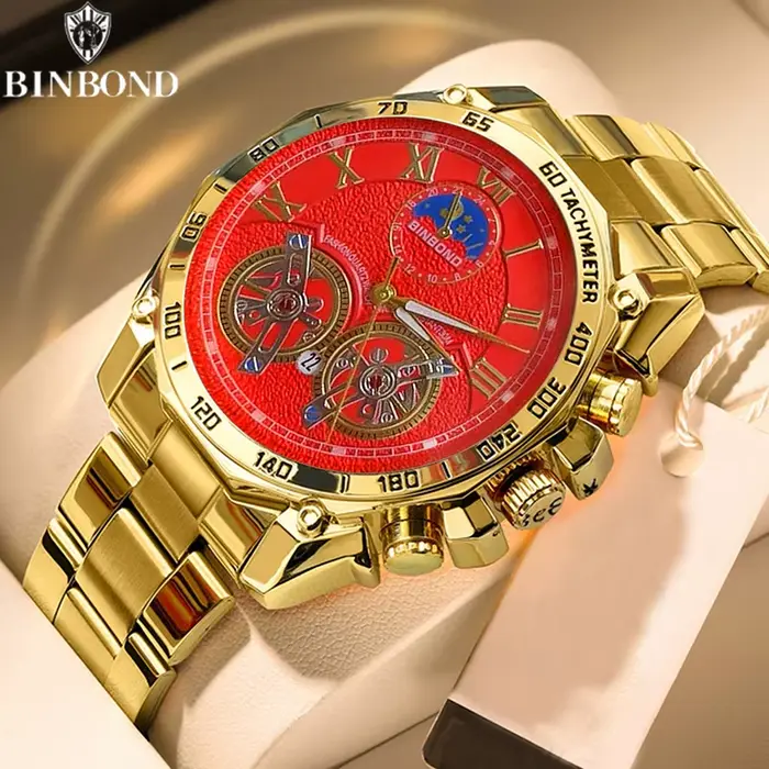 BINBONG Top marque montres de luxe pour hommes mode créative en acier inoxydable Quartz horloge mâle décontracté