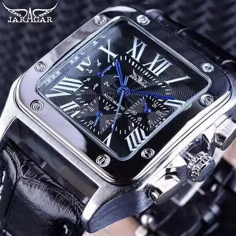 Nouvelle montre mécanique automatique carrée de luxe haut de gamme pour hommes, design ajouré, montr