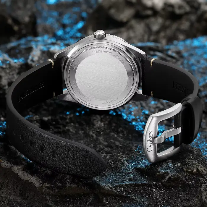 Montre Cadisen 2026 Automatique avec Boucle à Crochet Cuir Véritable Élégante pour Hommes Occasions Spéciales Résistante à L'eau