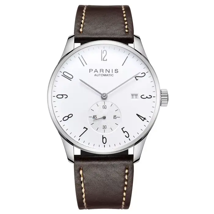 Parnis montres mécaniques montre minimaliste pour hommes montre-bracelet de luxe étanche automatique