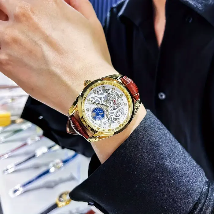 Montres haut de gamme populaires pour hommes, montres mécaniques automatiques ajourées, montres les