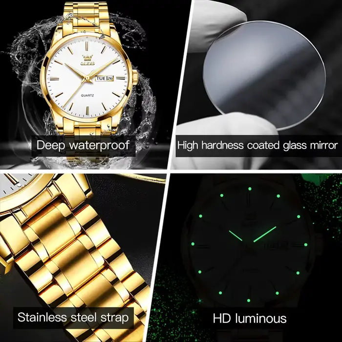 Montres-bracelets classiques en or pour hommes