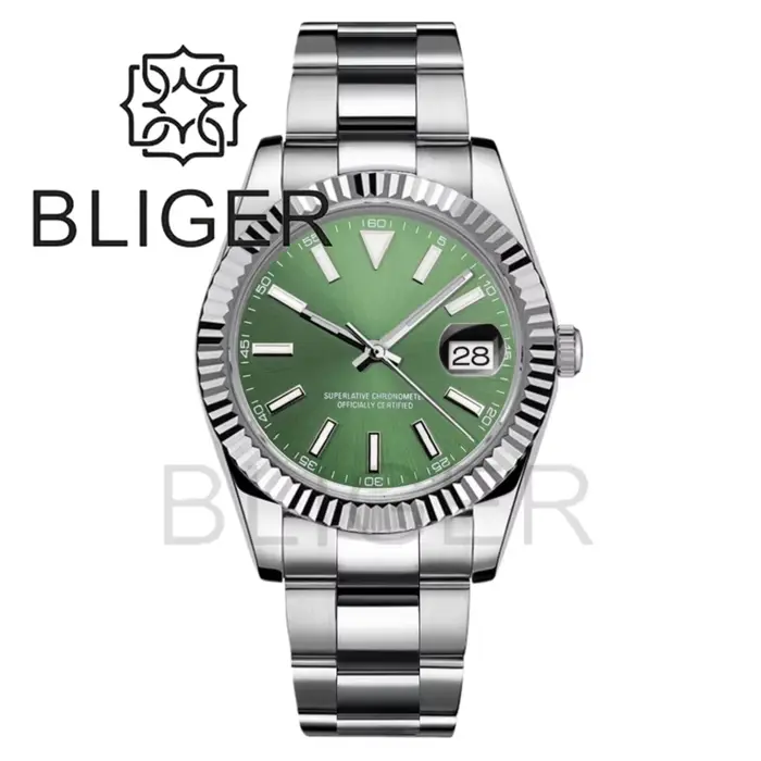 Montre BLIGER 36mm/39mm Fashion & Casual Automatique avec Cadran Lumineux et Fonction Plongeur Occasions Spéciales