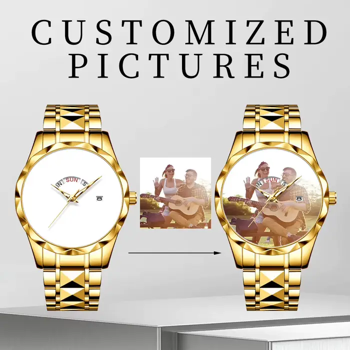 Montre-bracelet personnalisable pour femme avec image personnalisée : élégante