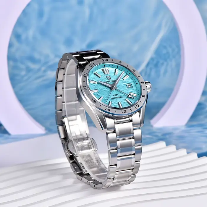 Montre mécanique en verre saphir pour homme