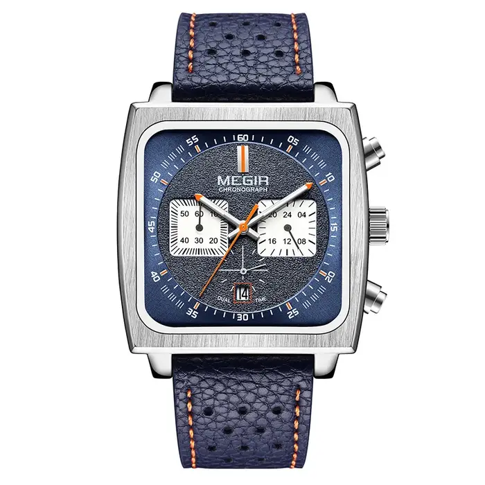 MEGIR 2182 luxe mode sport chronographe multi-fonctionnel militaire en cuir Date montres pour hommes Relogio Masculino