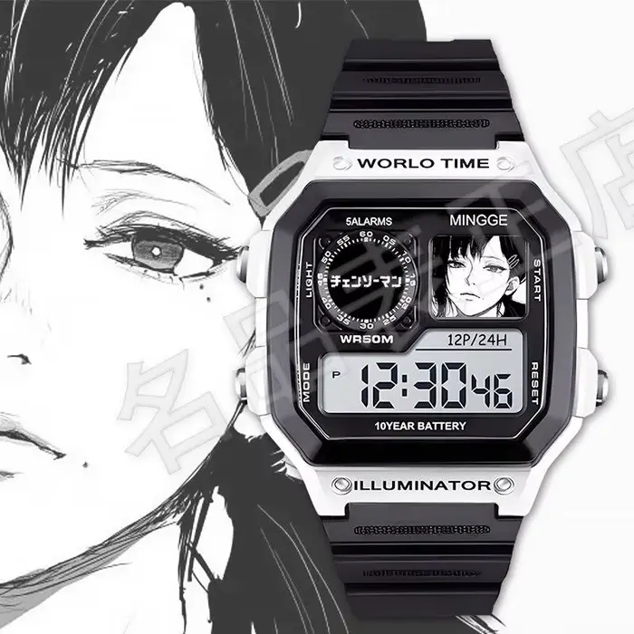 Montre numérique universelle étanche Chainsaw Man personnalisée pour garçons et filles