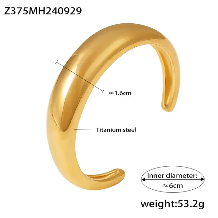 SION L-Bracelet de manchette en acier inoxydable pour femme