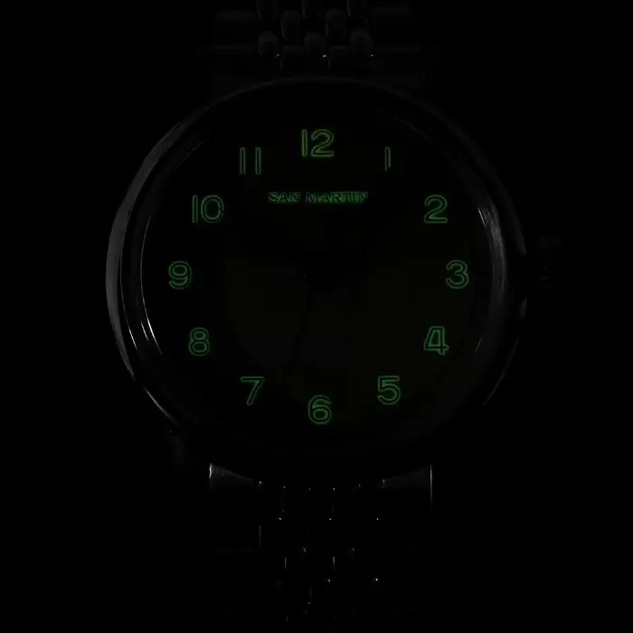 San Martin 38.5mm montre pilote rétro en acier inoxydable NH35 Simple Style militaire hommes montre-bracelet mécanique automatique 10Bar SN0105