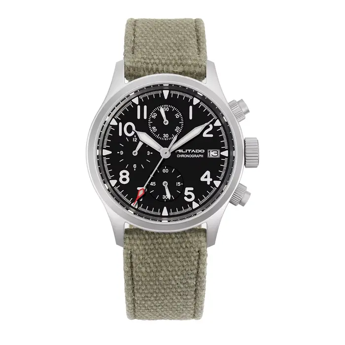 Militado ML1868KF montre à Quartz à 3 cadrans VK67 chronographe mouvement verre saphir lumineux 100m étanche 39mm montres militaires