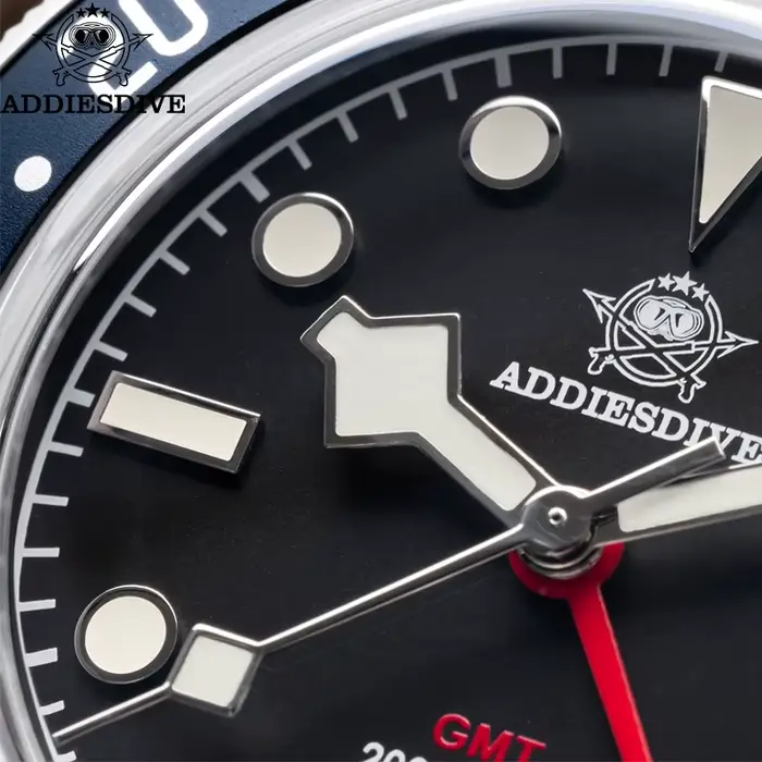 Montre GMT Addiesdive résistante à l'eau pour hommes occasionnels sportifs et affaires