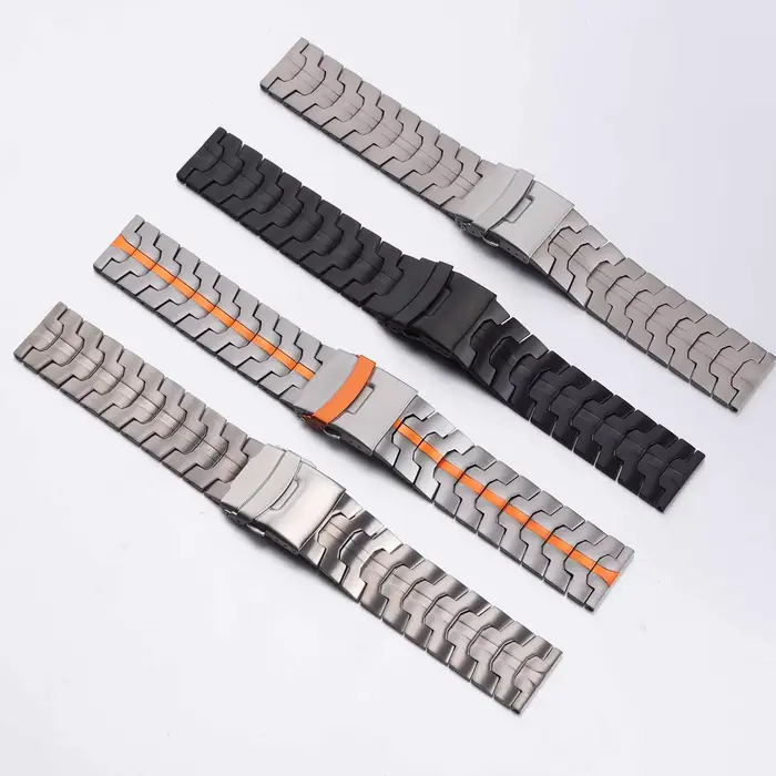 Bracelet en alliage de titane pour homme élégant et robuste couleur beige sportif décontracté pour montres grandes occasions