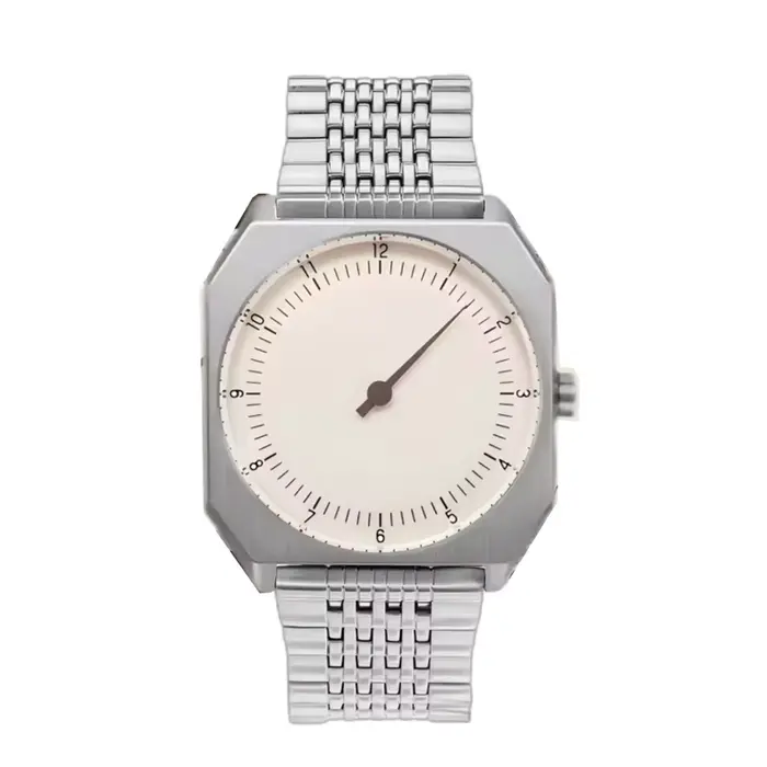 Montre Homme Rétro SKU One Pointer Style Vintage Carrée à Quartz Design Unique Montre-Bracelet Tendance en Alliage