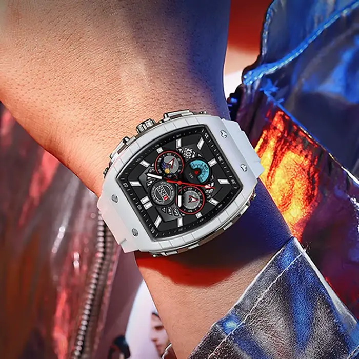 Montres-bracelets à quartz M.A.W multifonction pour hommes résistantes à l'eau et dotées de chronographes pour toutes les occasions