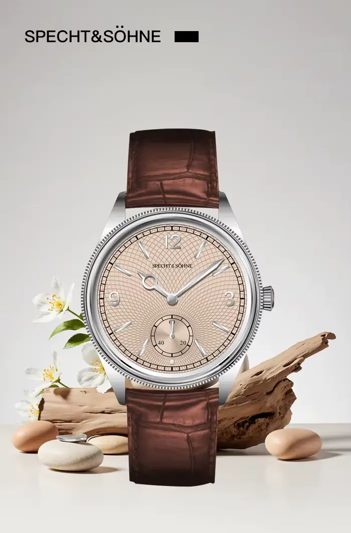 Specht & Söhne nouveau bleu glace 1908 hommes montre chronographe automatique mécanique montre-bracelet bracelet en cuir véritable montres Vintage