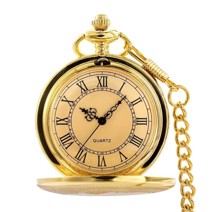 1 montre de poche à quartz pour hommes et femmes