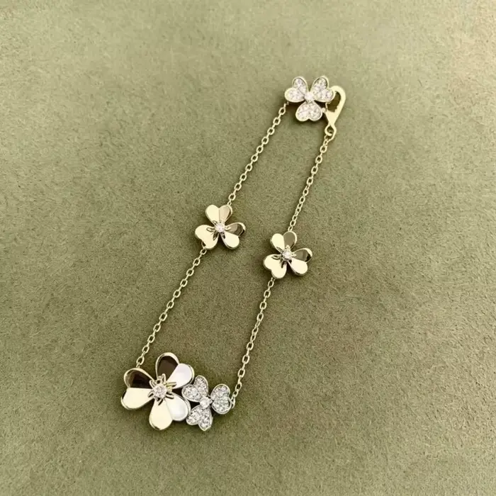 Bracelet trèfle à cinq fleurs pour femmes, Design minimaliste de luxe, Style exquis, bijoux quotidie