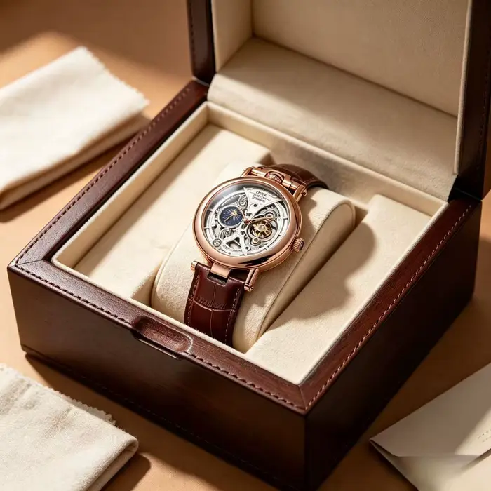 Montre mécanique à tourbillon cadran sans numéros édition limitée