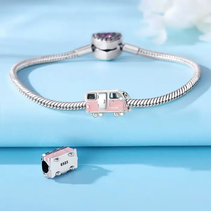 925 argent perlé rose série