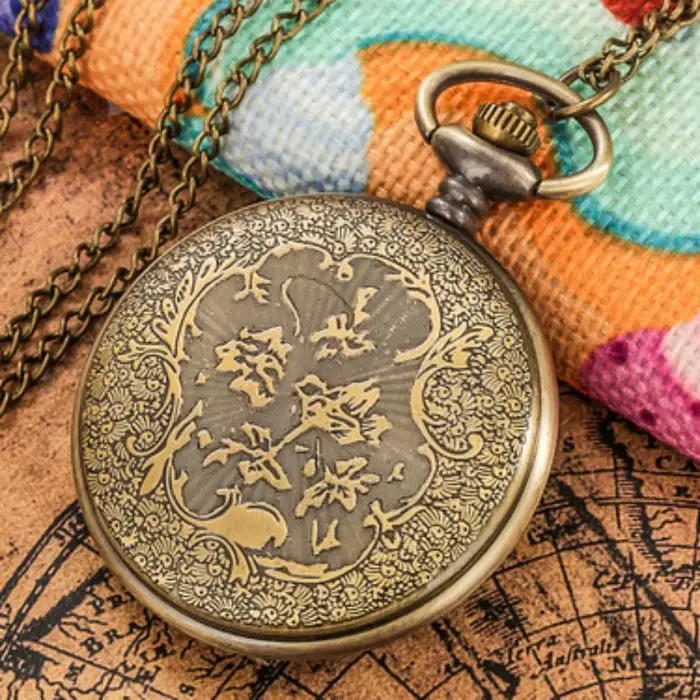 Montre de poche classique américaine avec motif Aigle et Torche