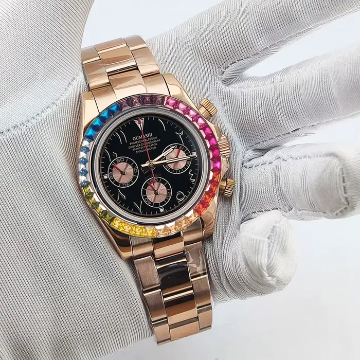 39.3mm vk63 montres montre de luxe hommes chronographe arabie