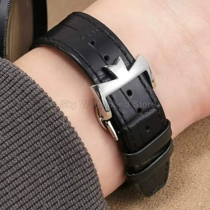 Pour Vacheron Constantin série outre-mer Bracelet de montre en cuir de vachette véritable 47450 49150 47040V