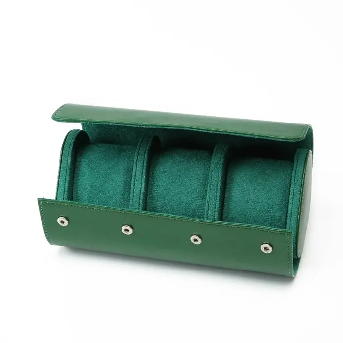 Boîte à bijoux en rouleau de cuir PU pour hommes et femmes