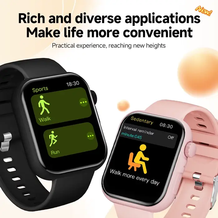 Montre connectée SIMSONLAB avec fond d'écran personnalisable, appel Bluetooth, caméra à distance, grande autonomie, lampe torche, idéale pour le sport, cadeau pour hommes et femmes occasions spéciales