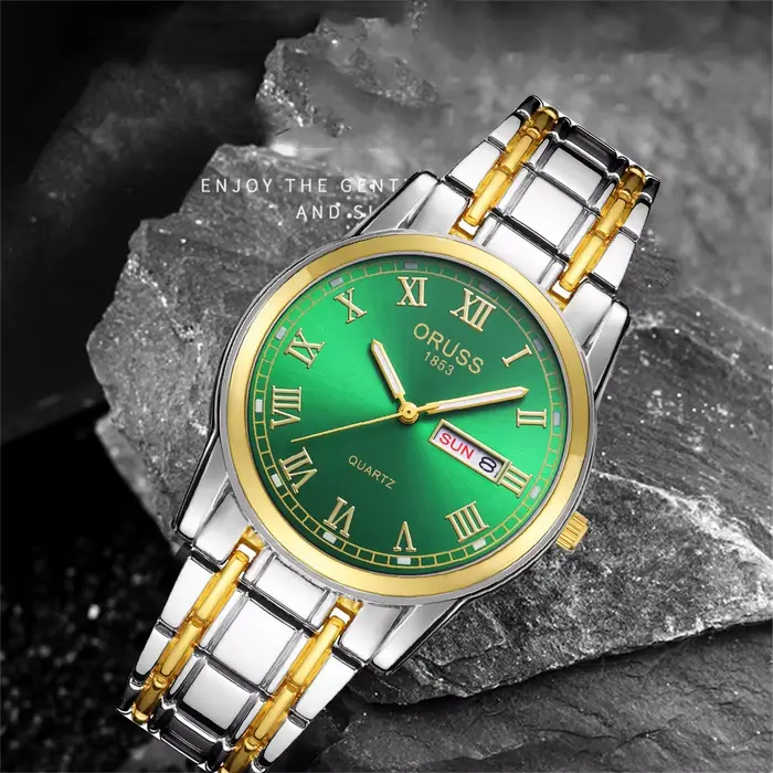 Montre à quartz étanche en acier inoxydable pour homme