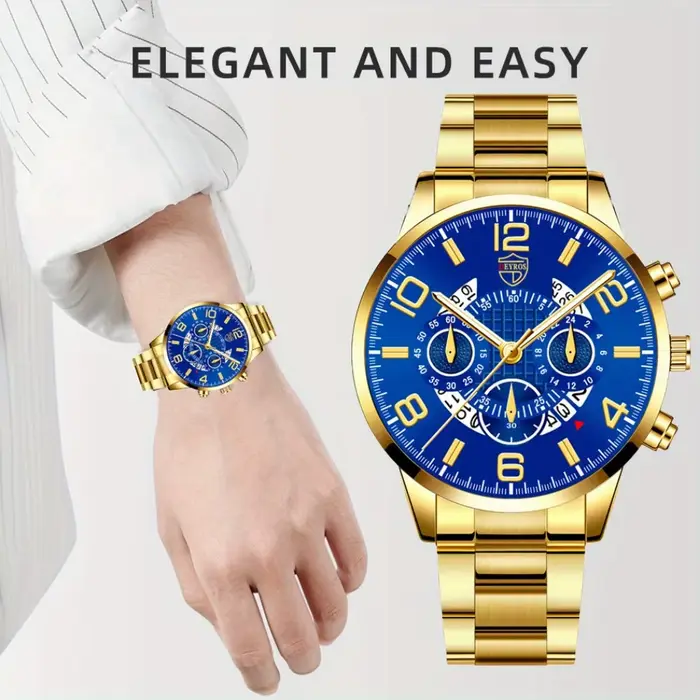 Montre DEYROS à Quartz Style Mode et Décontracté pour Hommes Occasions Spéciales Cadeau Polyvalent