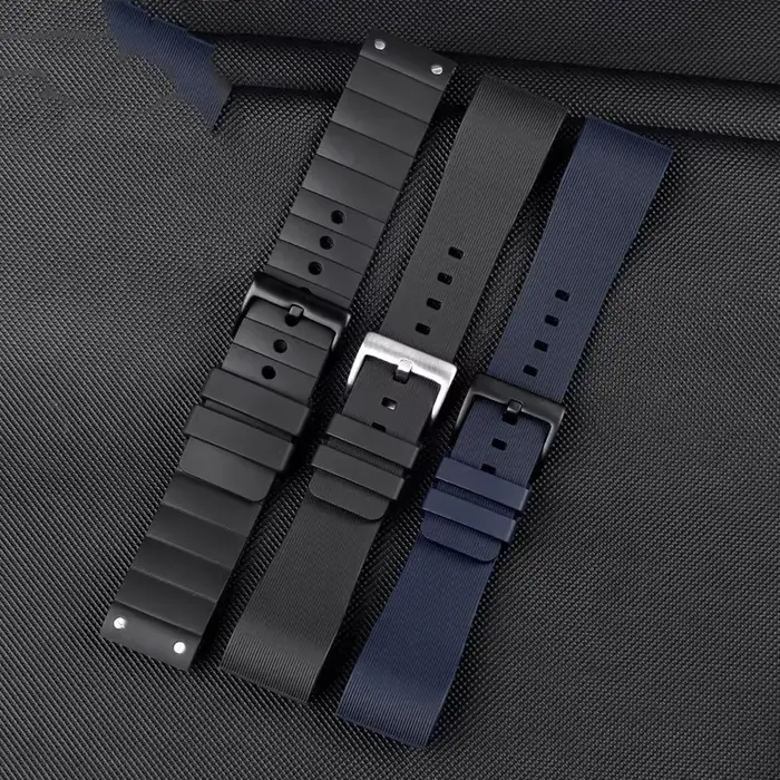 Bracelet de montre en silicone noir et coloré pour homme et femme, accessoire de luxe, style intemporel pour différentes occasions