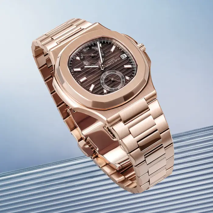 Montre NAVIFLZ NFVZ en acier inoxydable avec mouvement quartz pour hommes, résistante à l'eau, multicolore, pour occasions spéciales et activités sportives