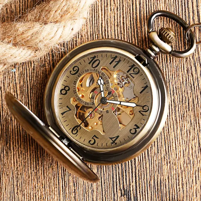 Montre de poche à remontage automatique en cuivre