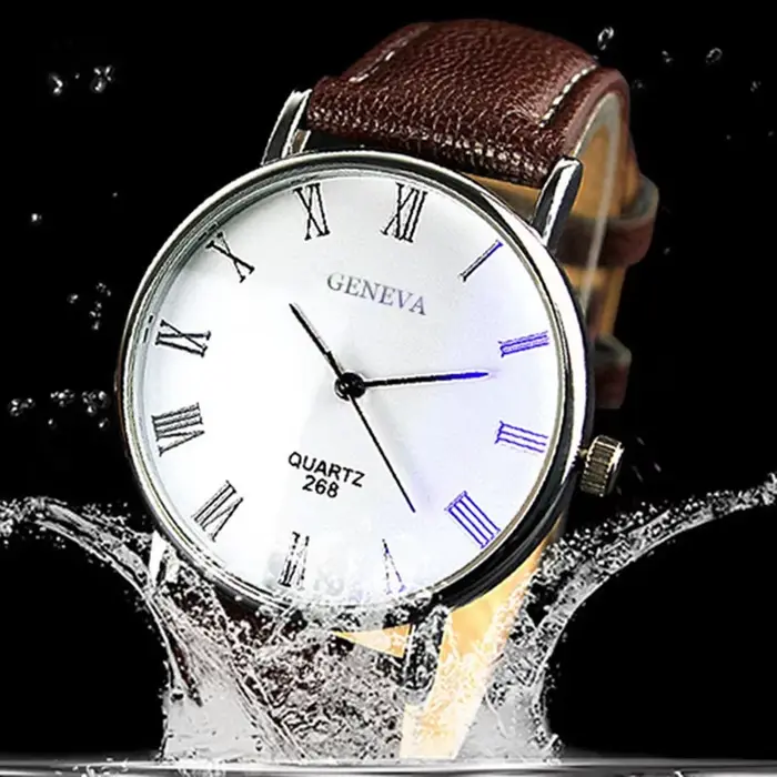 Montre genève vintage classique pour hommes