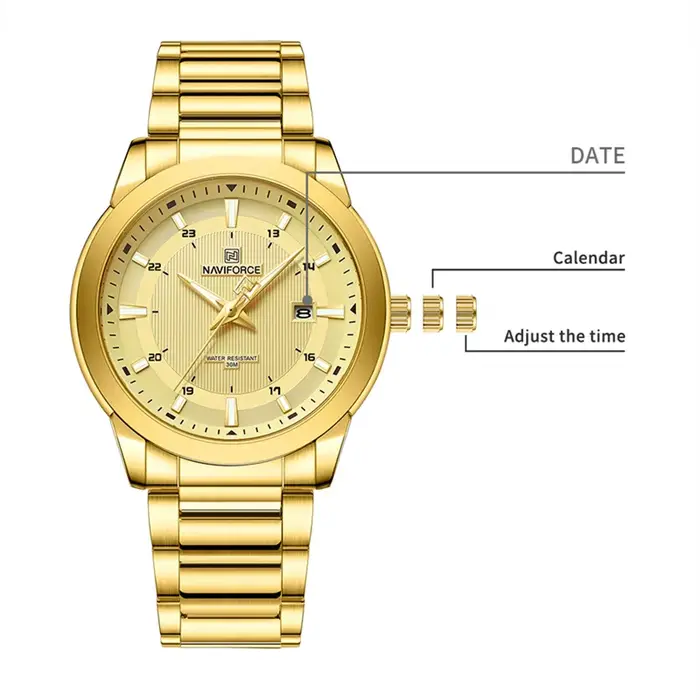 2024 Top marque NAVIFORCE hommes montres bracelet en acier inoxydable décontracté mâle Quartz sport montre-bracelet de luxe étanche Date horloge