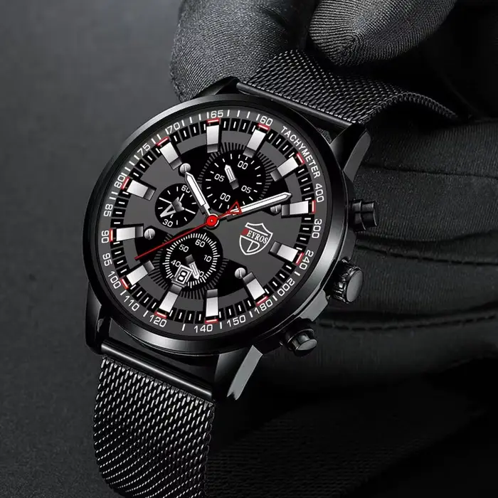 DEYROS luxe hommes d'affaires montre-bracelet à Quartz calendrier mode