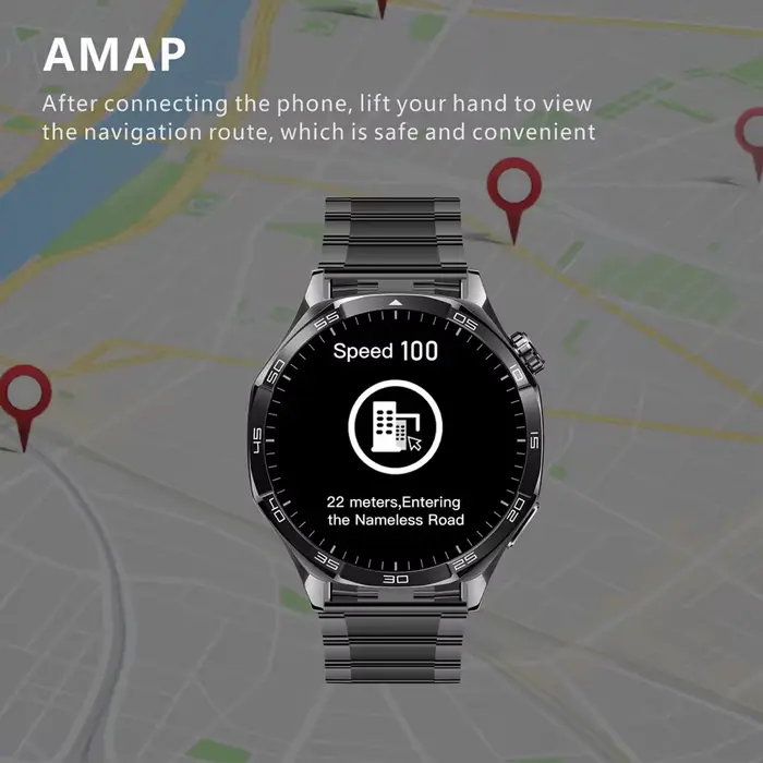 Montre connectée 696 avec boussole, musique, fitness tracker pour hommes et femmes, idéale pour activités extérieures, entraînement et sports