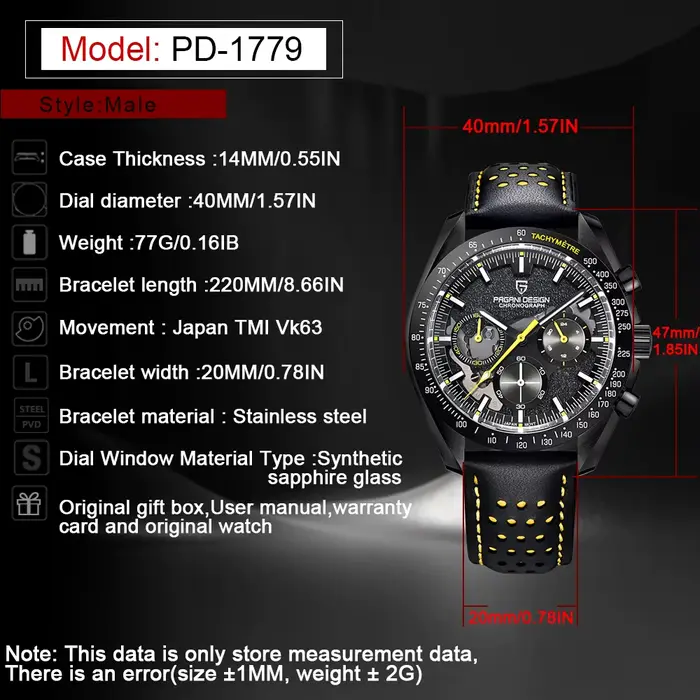 Nouvelle montre PAGANI DESIGN quartz élégante résistante à l'eau pour homme occasions diverses
