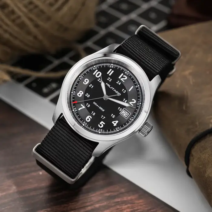 Montre Militado ML08 Quartz Ronda 515 Saphir Dôme Élégante pour Hommes Occasions Spéciales