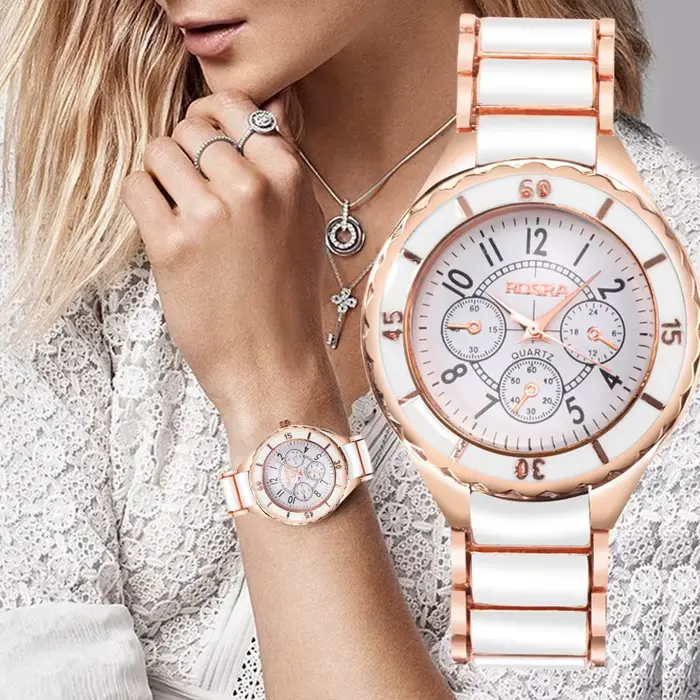 Femmes montres or Rose blanc Quartz montre en acier Mujer Design élégant horloge dames montre-bracelet Bayan Kol Saati Feminino Reloj