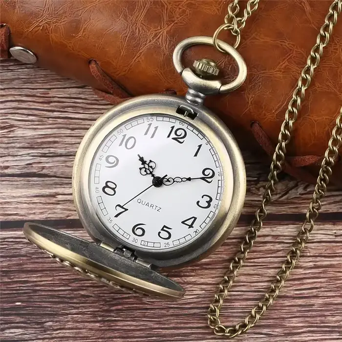 Montre de poche vintage en alliage style indien pour homme et femme occasions spéciales colliers chaînes pulls