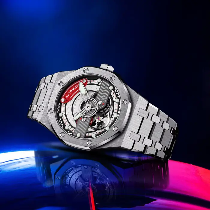 Deesio montre mécanique automatique pour hommes japon mis5 82S7 mouvement boîte en acier inoxydable verre saphir lumineux étanche cadeau