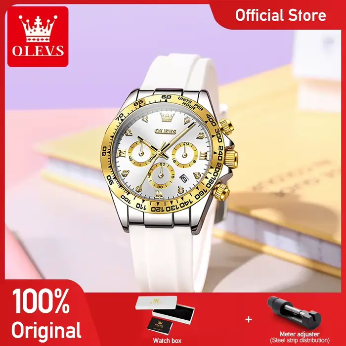 OLEVS 5618 femmes montre de luxe bracelet en Silicone multifonctionnel chronographe