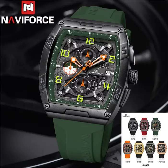 Montre-bracelet militaire chronographe à quartz étanche pour homme